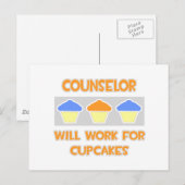 Berater ... Wird für Cupcakes arbeiten Postkarte (Vorne/Hinten)