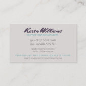 Beratergeschäft | Lila Abstrakter Wasserwirbel Visitenkarte (Rückseite)