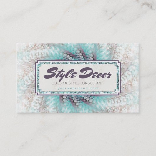 Beratergeschäft | Lila Abstrakter Wasserwirbel Visitenkarte (Vorderseite)