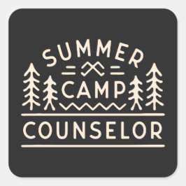 Beraterteam des Sommercamps - Ästhetik des Waldes Quadratischer Aufkleber