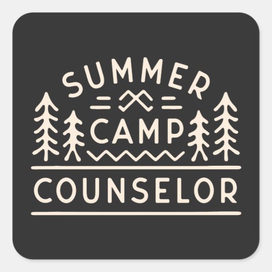 Beraterteam des Sommercamps - Ästhetik des Waldes Quadratischer Aufkleber (Vorderseite)