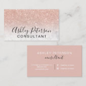 Beratertypographiemarmor-Rosen-GoldGlitter Visitenkarte (Vorne/Hinten)