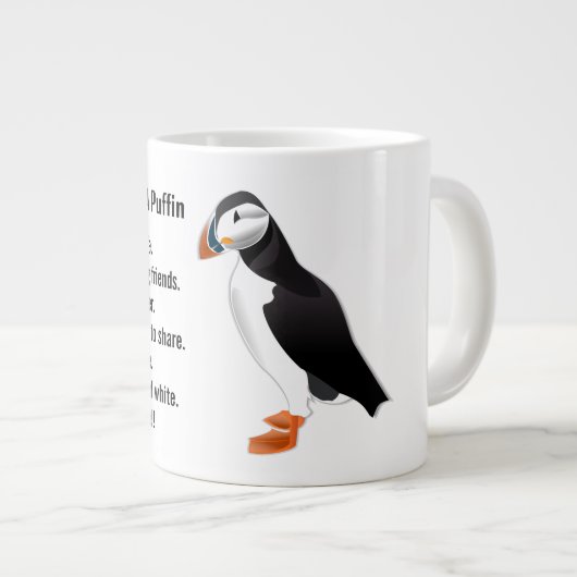Beratung durch ein Puffin-Design Jumbo-Tasse (Vorderseite Rechts)