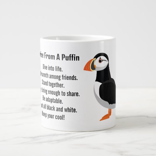 Beratung durch ein Puffin-Design Jumbo-Tasse (Vorderseite)