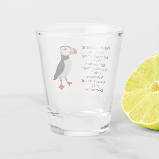 Beratung durch ein Puffin-Design Schnapsglas (Rückseite)