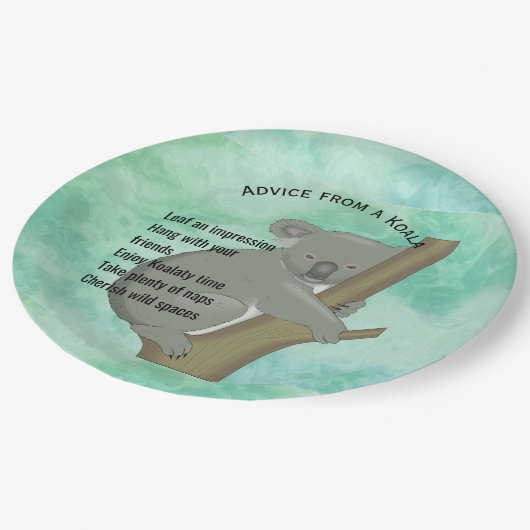 Beratung durch eine Koala-Designpapierplatte Pappteller (Schrägansicht)