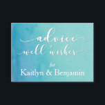 Beratung für Braut und Bräutigam, Aquamarin/blau Hinweiskarte<br><div class="desc">Die Blue & Aquamarin Ombre Watercolor Wedding Suite ist eine tolle Ergänzung! "Beratung & Wohlwünsche" für die Braut- und Bräutigkarten. Mit "Visitenkarten-Technologie" werden diese kleinen Karten in Bündelpackungen gedruckt, damit Sie sie bei Hochzeitsfeiern, Duschen und Ihrem Empfang auslegen können! Erlauben Sie Ihren Gästen, ein Tidbit für Sie beide zu schreiben,...</div>