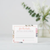 Beratung für das Bride Brautparty Game Begleitkarte (Stehend Vorderseite)