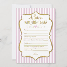 Beratung für das Bride Pink Gold Brautparty Spiel Hinweiskarte