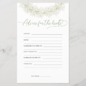 Beratung für den Bride Brautparty Game Flyer (Vorne)