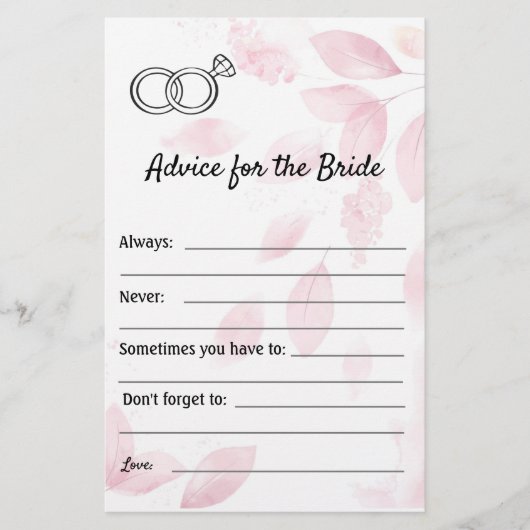 Beratung für den Bride - Pink Watercolor Flyer (Vorne)
