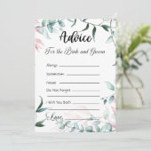Beratung für die Blätter Braut und Grün & Rosa Einladung (Stehend Vorderseite)