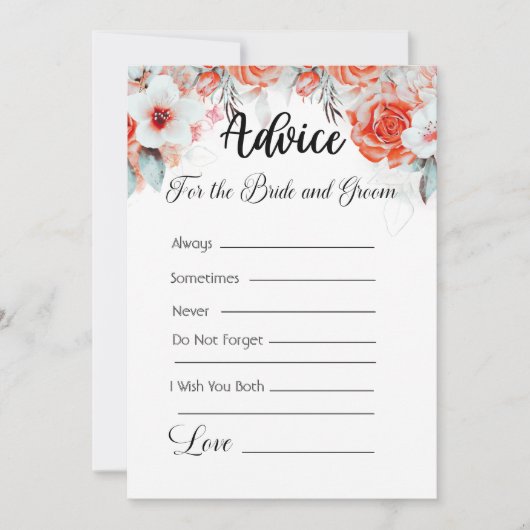 Beratung für die Blume Braut und Groom Orange Einladung (Vorderseite)
