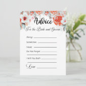 Beratung für die Blume Braut und Groom Orange Einladung (Stehend Vorderseite)