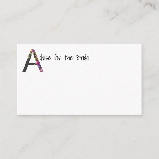 Beratung für die Braut Hinweiskarte (Vorderseite)