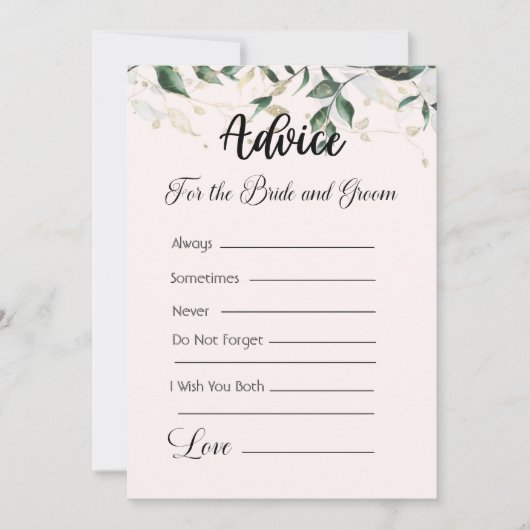 Beratung für die Braut und die Grünanlage Einladung (Vorderseite)