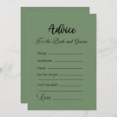 Beratung für die Braut und die Körperhaltung Grün Einladung (Vorne/Hinten)