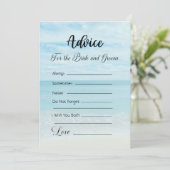 Beratung für die Braut und Groom Blue Ocean Beach Einladung (Stehend Vorderseite)