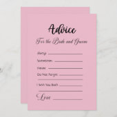 Beratung für die Braut und Groom Cameo Pink Einladung (Vorne/Hinten)