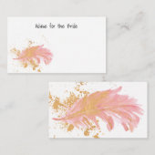 Beratung für die Bride Gold und Pink Feather Hinweiskarte (Vorne/Hinten)