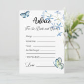 Beratung für die Bride und Groom Blue Schmetterlin Einladung (Stehend Vorderseite)