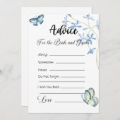 Beratung für die Bride und Groom Blue Schmetterlin Einladung (Vorne/Hinten)