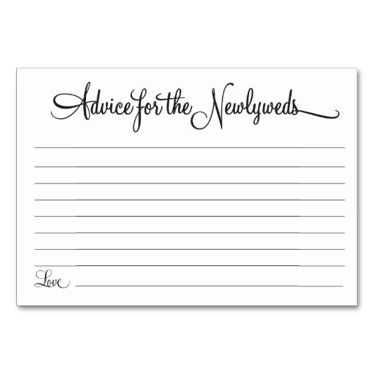 Beratung für die Neuvermählten Tischnummer (Vorderseite)