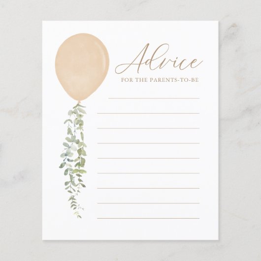 Beratung für Eltern Gold Balloon Baby Shower Game (Vorderseite)