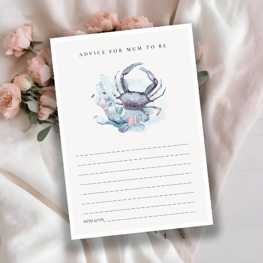 Beratung für Mum Baby Dusche durch Unterwasser-Kra Begleitkarte