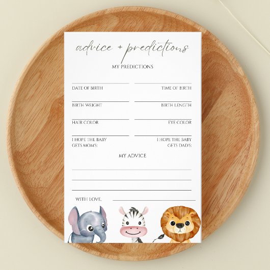 Beratung und Vorhersagen Wild One Safari Baby Show Flyer