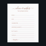 Beratung und Wünsche<br><div class="desc">Diese einfachen,  terracotta und weiß,  modern,  minimalistisch,  handschriftlich Skript-Advice & Wishings-Blätter sind perfekt für Brautparty-,  Probe- oder Hochzeitsgäste. Die Menschen werden die Liebe haben,  die Anweisungen zu bekommen - sie machen es so einfach,  liebende Ratschläge und gute Wünsche verlassen. Sie werden noch auf Jahre geschätzt.</div>