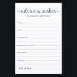 Beratung und Wünsche<br><div class="desc">Diese einfachen, staubigen, blauen und weißen, modernen, minimalistischen, handgeschriebenen Skripte "Advice & Wishings"-Blätter sind ideal für Brautparty-, Probe- oder Hochzeitsgäste. Die Menschen werden die Liebe haben, die Anweisungen zu bekommen - sie machen es so einfach, liebende Ratschläge und gute Wünsche verlassen. Sie werden noch auf Jahre geschätzt.</div>