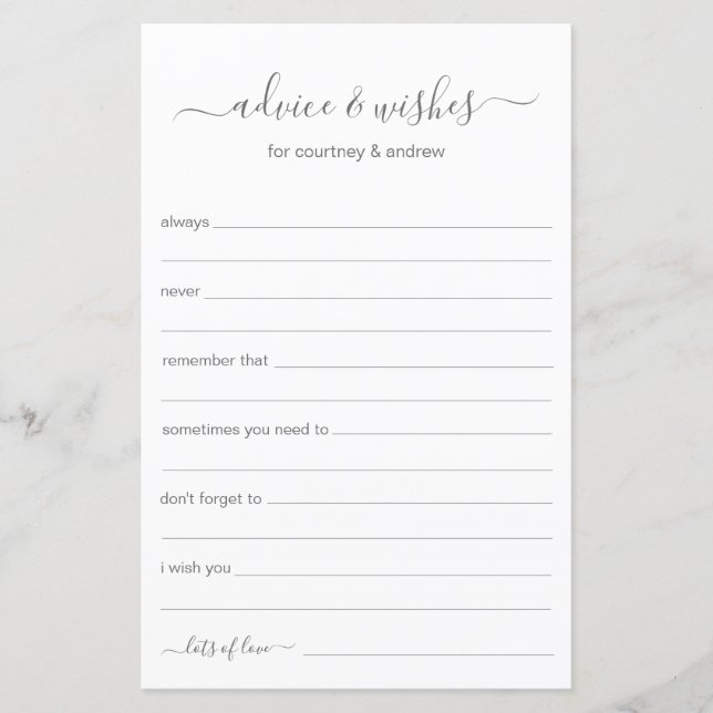 Beratung und Wünsche (Vorderseite)