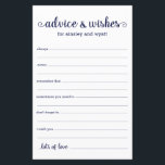 Beratung und Wünsche<br><div class="desc">Diese einfachen, marineblauen und weißen, modernen, minimalistischen, handgeschriebenen Skripte "Advice & Wishings"-Blätter sind ideal für Brautparty-, Probe- oder Hochzeitsgäste. Die Menschen werden die Liebe haben, die Anweisungen zu bekommen - sie machen es so einfach, liebende Ratschläge und gute Wünsche verlassen. Sie werden noch auf Jahre geschätzt.</div>
