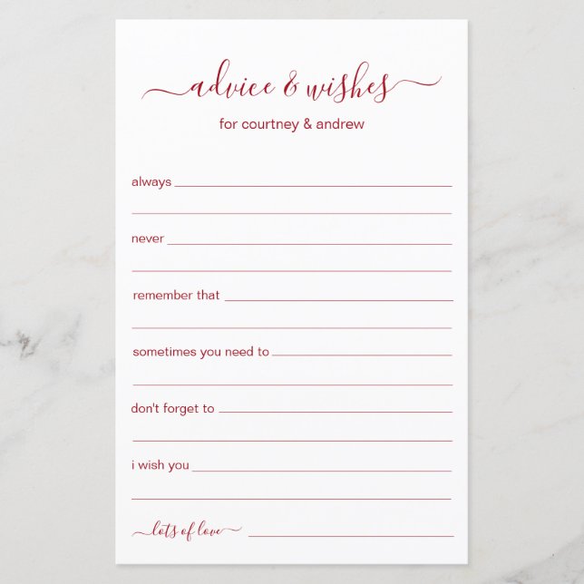 Beratung und Wünsche (Vorderseite)