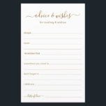 Beratung und Wünsche<br><div class="desc">Diese einfachen, goldfarbenen und weißen, modernen, minimalistischen, handgeschriebenen Skriptblätter sind perfekt für Brautparty-, Probe- oder Hochzeitsgäste. Die Menschen werden die Liebe haben, die Anweisungen zu bekommen - sie machen es so einfach, liebende Ratschläge und gute Wünsche verlassen. Sie werden noch auf Jahre geschätzt.</div>