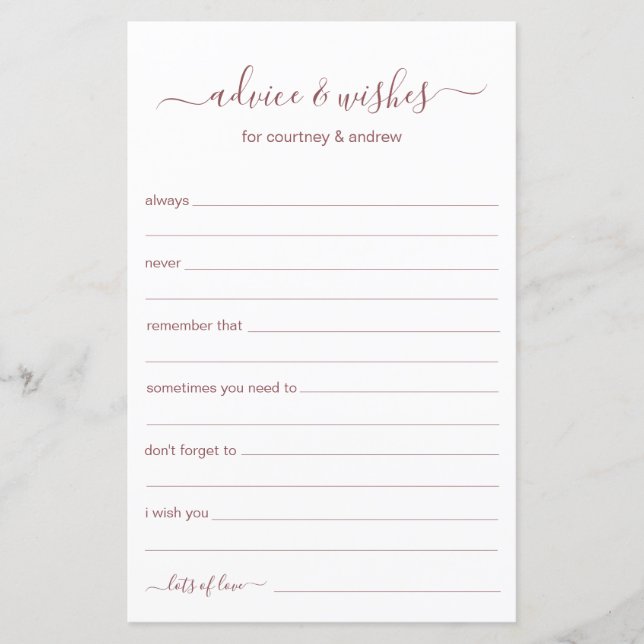 Beratung und Wünsche (Vorderseite)