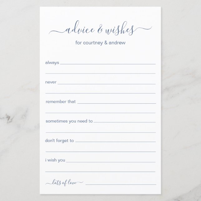 Beratung und Wünsche (Vorderseite)