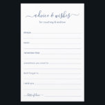 Beratung und Wünsche<br><div class="desc">Diese einfachen,  staubigen,  blauen und weißen,  modernen,  minimalistischen,  handgeschriebenen Skripte "Advice & Wishings"-Blätter sind ideal für Brautparty-,  Probe- oder Hochzeitsgäste. Die Menschen werden die Liebe haben,  die Anweisungen zu bekommen - sie machen es so einfach,  liebende Ratschläge und gute Wünsche verlassen. Sie werden noch auf Jahre geschätzt.</div>