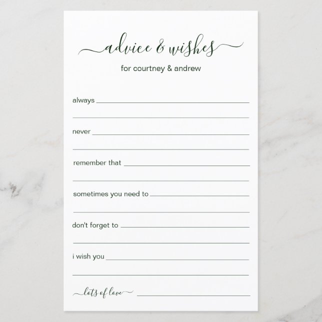 Beratung und Wünsche (Vorderseite)