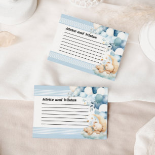 Beratung und Wünsche Blue Baby Shower Card Mitteilungskarte