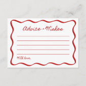 Beratung und Wünsche Brautparty Game Wavy Border Begleitkarte (Vorderseite)