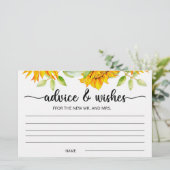 Beratung und Wünsche der Sonnenblumen Brautparty Briefpapier (Stehend Vorderseite)