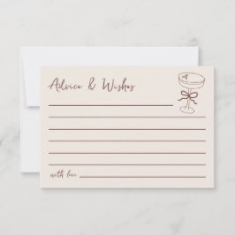 Beratung und Wünsche für Bride Espresso Martini Mitteilungskarte