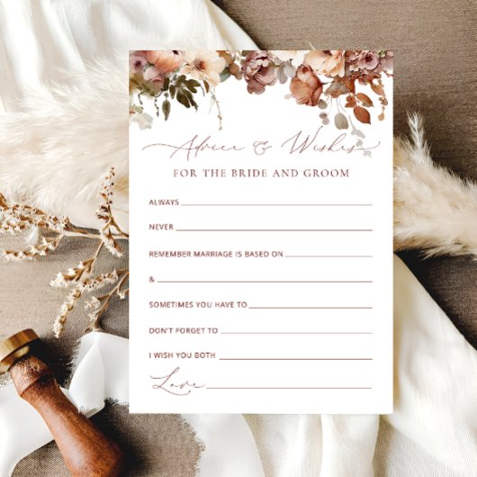 Beratung und Wünsche für das Brautparty von Braut Hinweiskarte