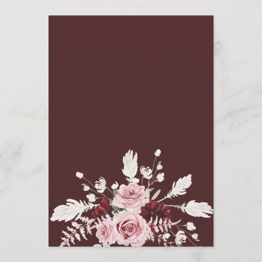 Beratung und Wünsche für das Brautparty von Braut Hinweiskarte (Rückseite)