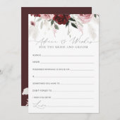 Beratung und Wünsche für das Brautparty von Braut Hinweiskarte (Vorne/Hinten)