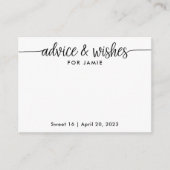 Beratung und Wünsche für den Geburtstag, Maßgeschn Begleitkarte (Vorderseite)