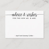 Beratung und Wünsche für den neuen Herrn. & Mrs. B Begleitkarte (Vorderseite)