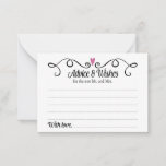 Beratung und Wünsche für neue Mr. Wedding Cards Hinweiskarte<br><div class="desc">Diese stilvollen Advice & Wishings Karten sind die perfekte Ergänzung zu Ihrem Hochzeitsempfang. Es verfügt über einen Wirblen schwarzen Rahmen mit einem lila Pflaumenherz. Der Text im Inneren ist "Ratschläge & Wünsche" in einem lustigen schwarzen Skript-Schriftart und "für den neuen Mr. und Mrs." in einem einfachen schwarzen Schriftart. Die Karte...</div>